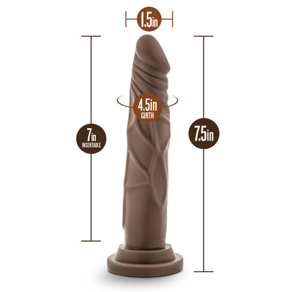 Silicone Dr. Carter Realistic 7 in. Posable Dildo with Suction Cup Brown