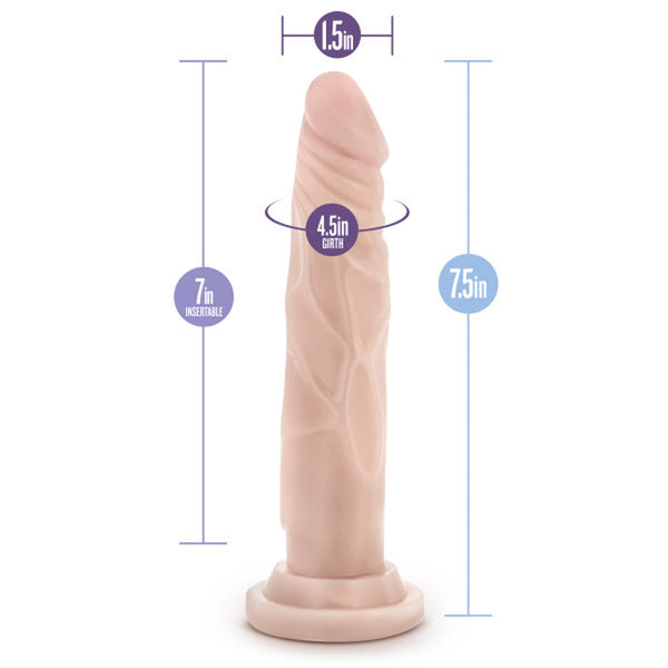 Silicone Dr. Carter Realistic 7 in. Posable Dildo with Suction Cup Beige