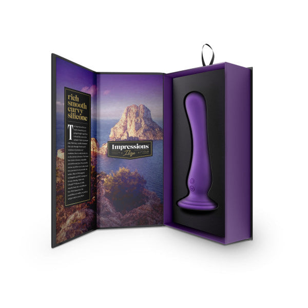 Ibiza Rechargeable Silicone 7.75 in. Vibrating Dildo with Suction Cup Plum