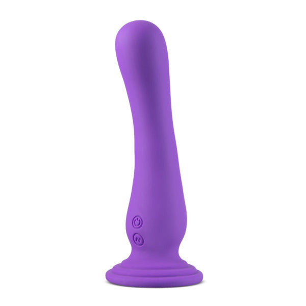Ibiza Rechargeable Silicone 7.75 in. Vibrating Dildo with Suction Cup Plum