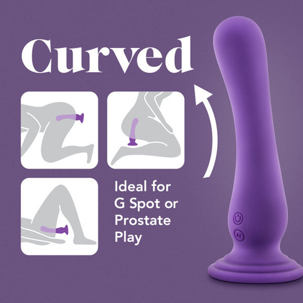 Ibiza Rechargeable Silicone 7.75 in. Vibrating Dildo with Suction Cup Plum