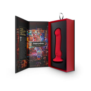 Las Vegas Rechargeable Silicone 8.25 in. Vibrating Dildo with Suction Cup Crimson