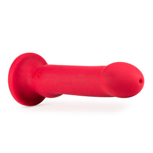 Las Vegas Rechargeable Silicone 8.25 in. Vibrating Dildo with Suction Cup Crimson