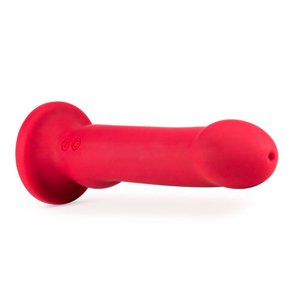 Las Vegas Rechargeable Silicone 8.25 in. Vibrating Dildo with Suction Cup Crimson
