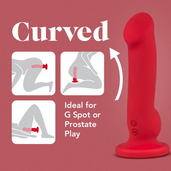 Las Vegas Rechargeable Silicone 8.25 in. Vibrating Dildo with Suction Cup Crimson