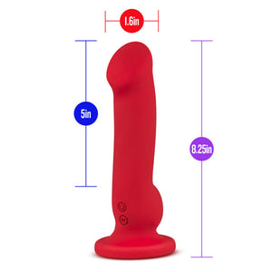 Las Vegas Rechargeable Silicone 8.25 in. Vibrating Dildo with Suction Cup Crimson