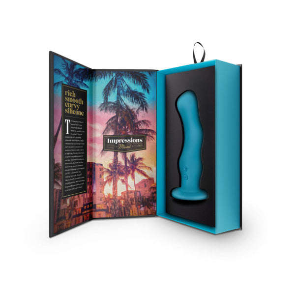 Miami Rechargeable Silicone 6.5 in. Vibrating Dildo with Suction Cup Teal