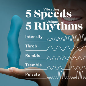 Miami Rechargeable Silicone 6.5 in. Vibrating Dildo with Suction Cup Teal