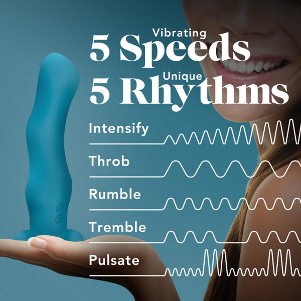 Miami Rechargeable Silicone 6.5 in. Vibrating Dildo with Suction Cup Teal