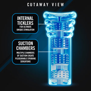 All Nighter Glow in the Dark Textured Stroker Clear