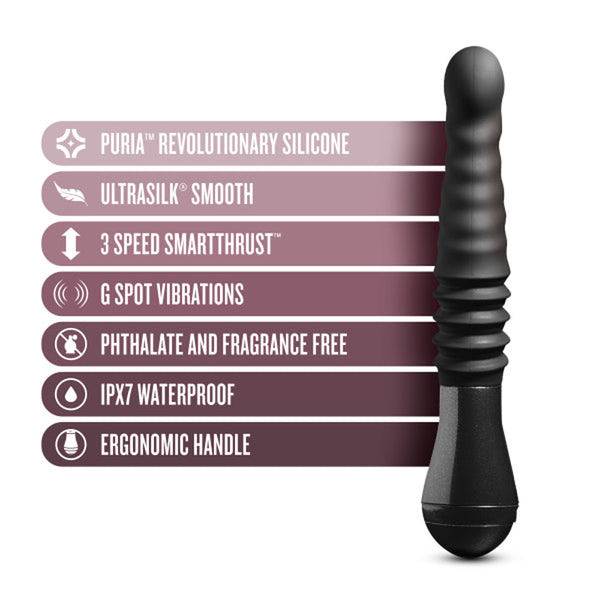 Lazarus Rechargeable 10 in. Silicone Thrusting Dildo Black