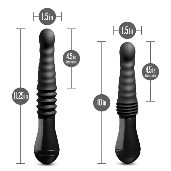 Lazarus Rechargeable 10 in. Silicone Thrusting Dildo Black
