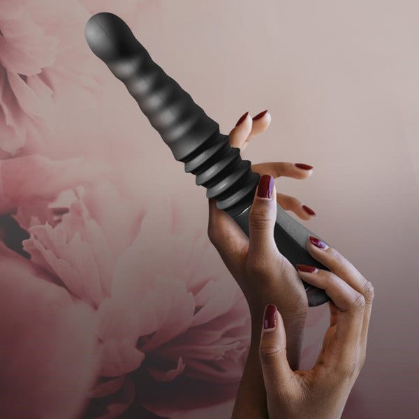 Lazarus Rechargeable 10 in. Silicone Thrusting Dildo Black
