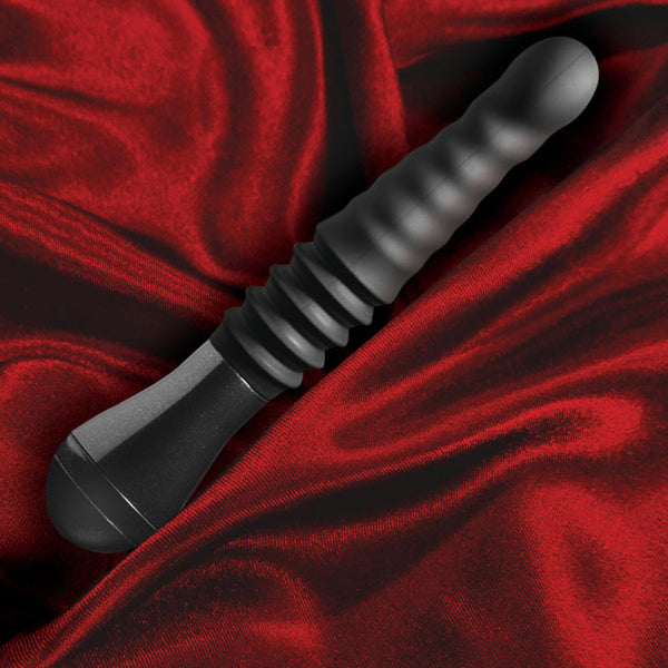 Lazarus Rechargeable 10 in. Silicone Thrusting Dildo Black
