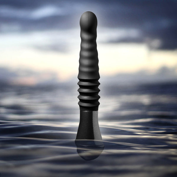 Lazarus Rechargeable 10 in. Silicone Thrusting Dildo Black