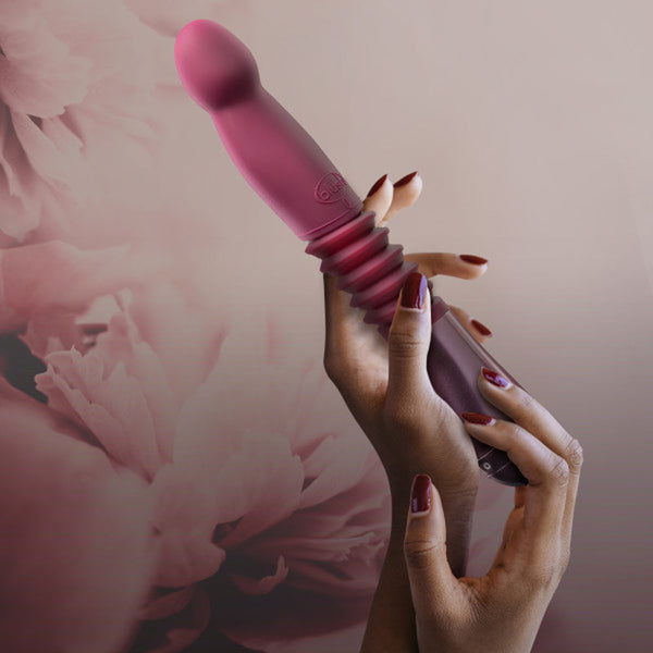 Trixie Rechargeable 10 in. Silicone Thrusting Dildo Wine