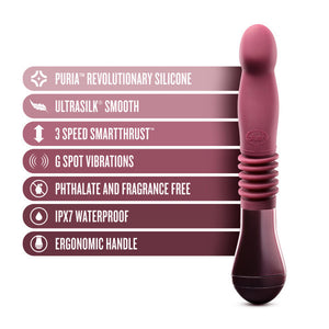 Trixie Rechargeable 10 in. Silicone Thrusting Dildo Wine
