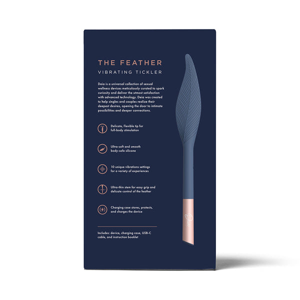 The Feather Vibrating Tickler Silicone Blue