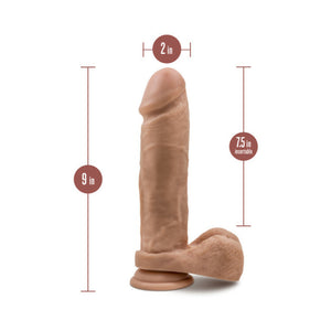 Silicone Dr. Julian Realistic 9 in. Posable Dildo with Balls & Suction Cup Tan