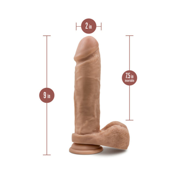 Silicone Dr. Julian Realistic 9 in. Posable Dildo with Balls & Suction Cup Tan