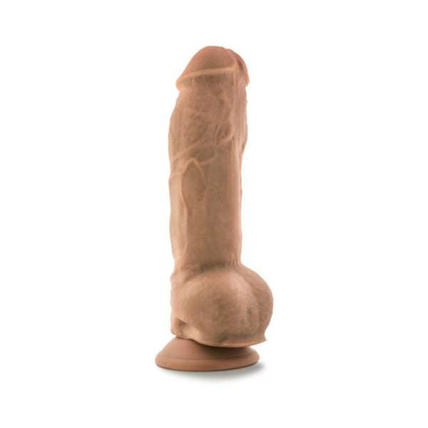 Big Boy 10 in. Posable Dual Density Dildo with Balls & Suction Cup Tan
