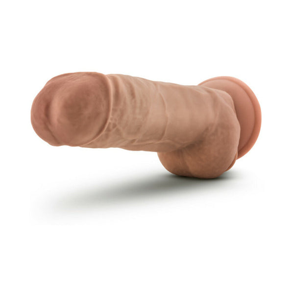 Big Boy 10 in. Posable Dual Density Dildo with Balls & Suction Cup Tan