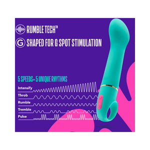 Flirty AF Silicone G-Spot Vibrator Teal