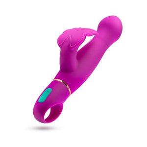 Naughty AF Silicone Dual Stimulation Vibrator Plum