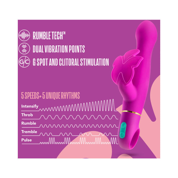 Naughty AF Silicone Dual Stimulation Vibrator Plum