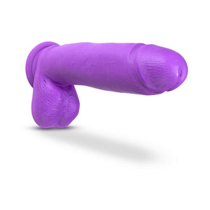 Neo 10 in. Dual Density Dildo with Balls Neon Purple