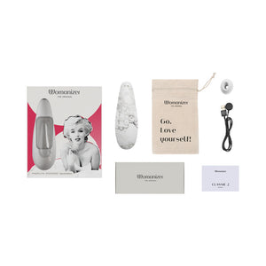 x Marilyn Monroe Classic 2 Special Edition Pleasure Air Clitoral Stimulator White Marble