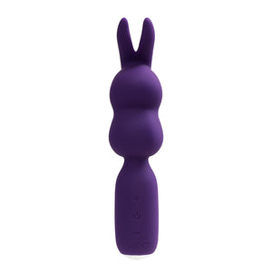 Hopper Bunny Rechargeable Silicone Mini Wand Vibrator Purple