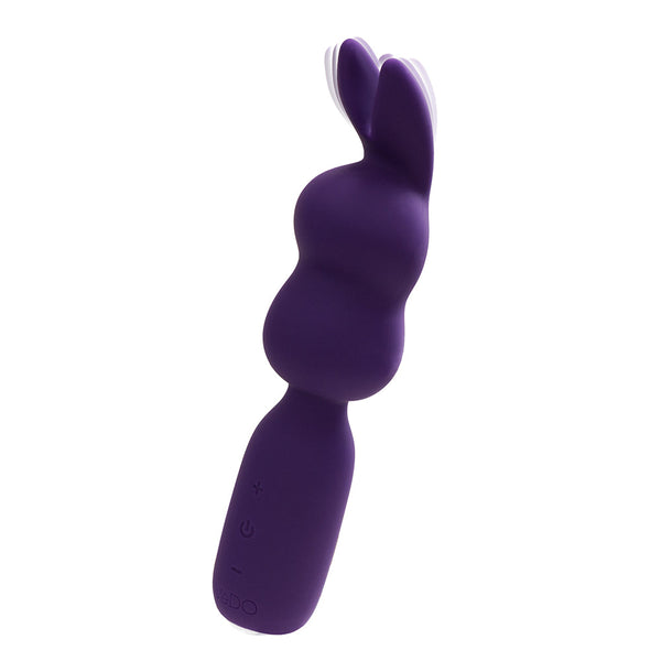 Hopper Bunny Rechargeable Silicone Mini Wand Vibrator Purple