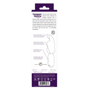 Hopper Bunny Rechargeable Silicone Mini Wand Vibrator Purple