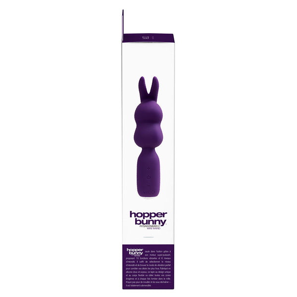 Hopper Bunny Rechargeable Silicone Mini Wand Vibrator Purple