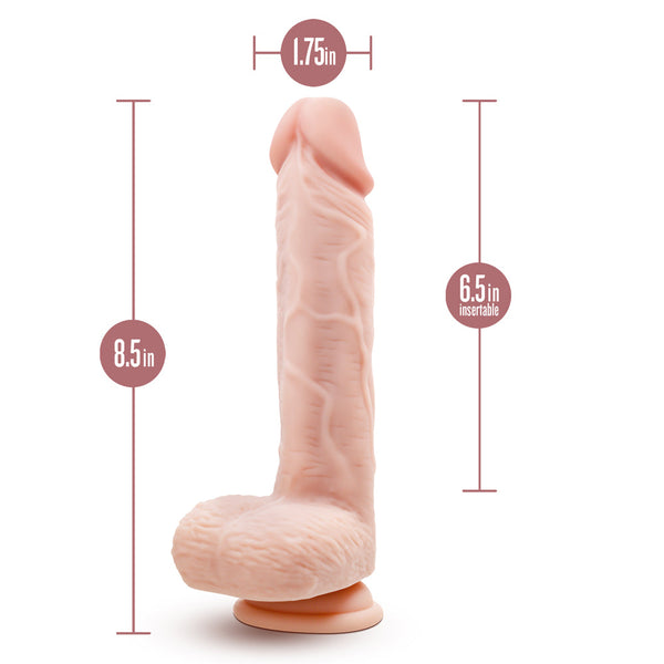 Silicone Dr. Ethan Rechargeable Remote-Controlled 8.5 in. Gyrating & Vibrating Dildo Beige