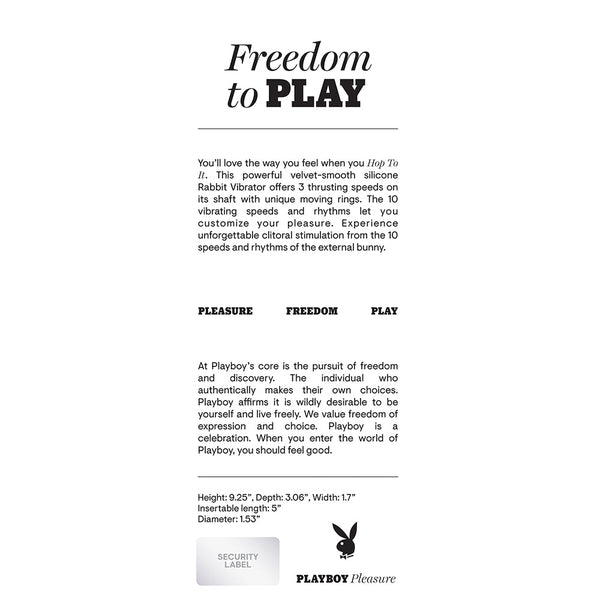 Playboy Hop To It Rechargeable Thrusting Silicone Dual Stimulation Vibrator Acai
