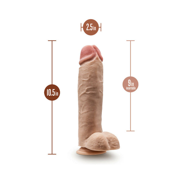 Mr. Mister 10.5 in. Dildo with Balls Beige
