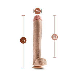 Dr. Michael 14 in. Dildo with Balls Beige