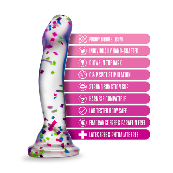 Hanky Panky 7.5 in. Glow-in-the-Dark Silicone Confetti Dildo