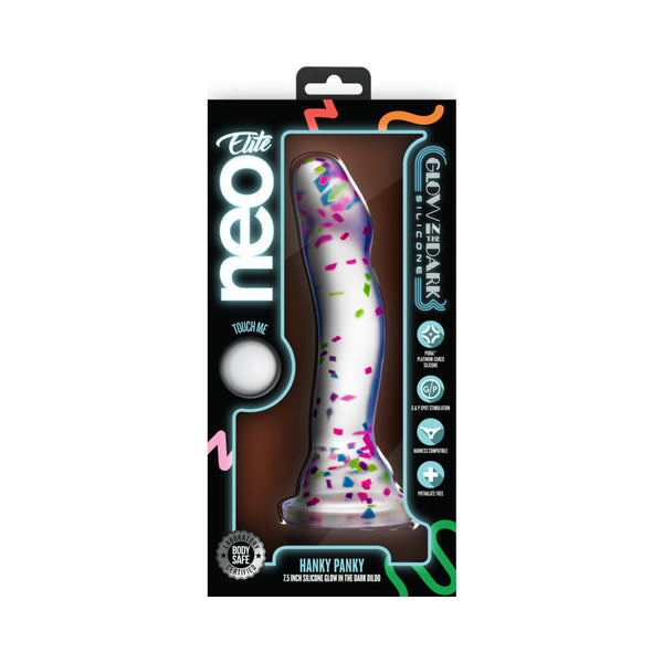 Hanky Panky 7.5 in. Glow-in-the-Dark Silicone Confetti Dildo