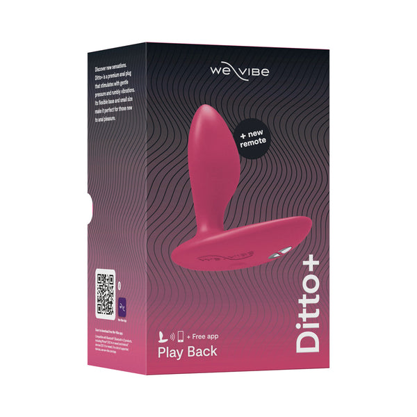 Ditto+ Rechargeable Remote-Controlled Silicone Vibrating Anal Plug Cosmic Pink