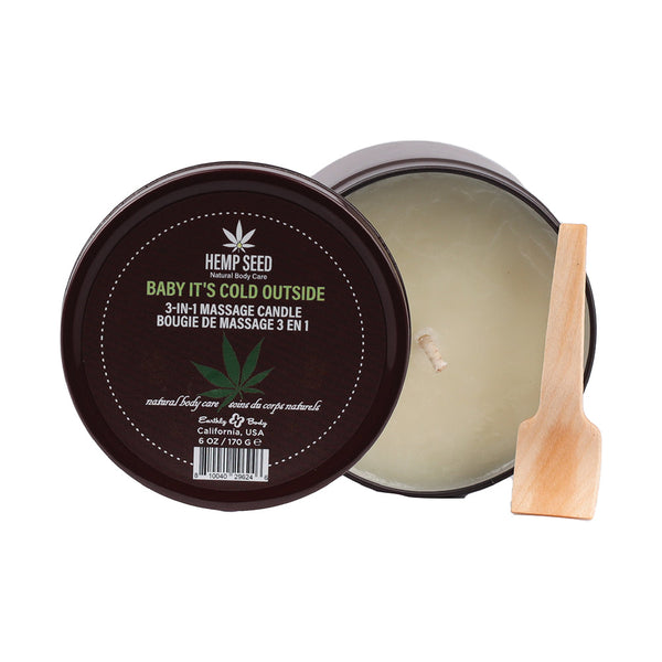 Earthly Body Hemp Seed 3-in-1 Holiday Candle Baby It''s Cold Outside 6 oz.