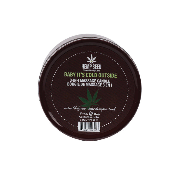 Earthly Body Hemp Seed 3-in-1 Holiday Candle Baby It''s Cold Outside 6 oz.
