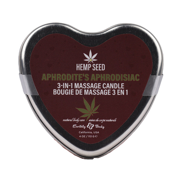 Earthly Body Hemp Seed 3-in-1 Valentines Day Candle Aphrodite''s Aphrodisiac 4 oz.