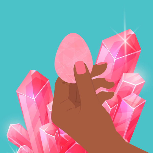 Yonii 2-Piece Rose Quartz Eggs Set