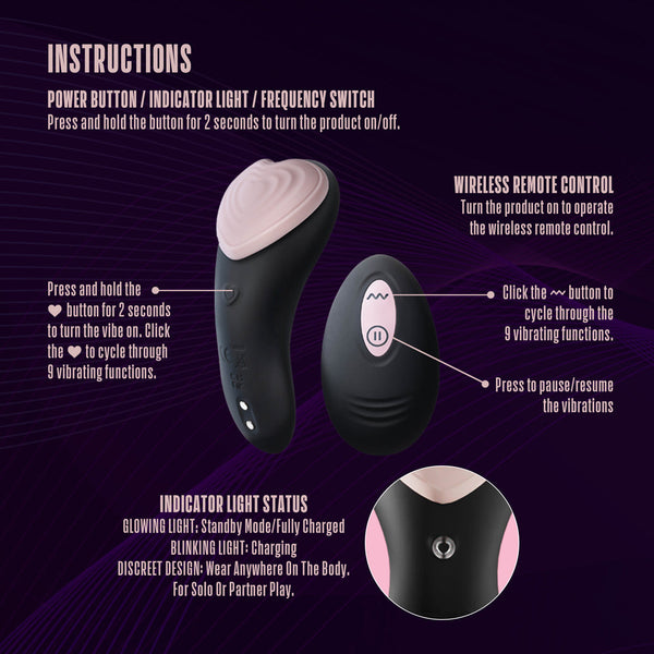 Heartbeat Panty Vibe with Remote Pink