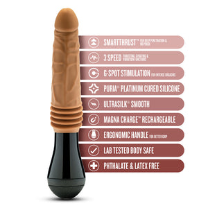 Silicone Dr. Arthur Thrusting Gyrating Vibrating Dildo Tan