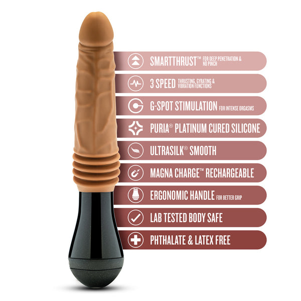 Silicone Dr. Arthur Thrusting Gyrating Vibrating Dildo Tan