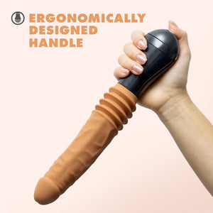 Silicone Dr. Arthur Thrusting Gyrating Vibrating Dildo Tan